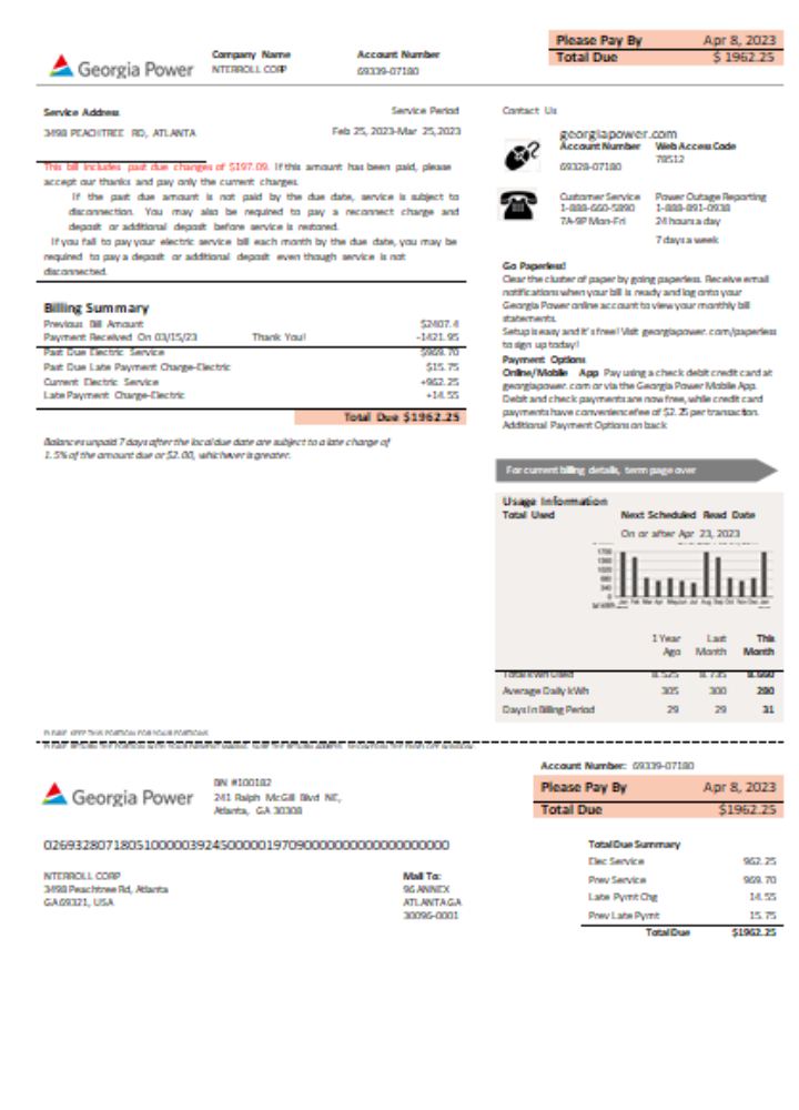 Georgia Power utility new brand business bill SCR PSD template